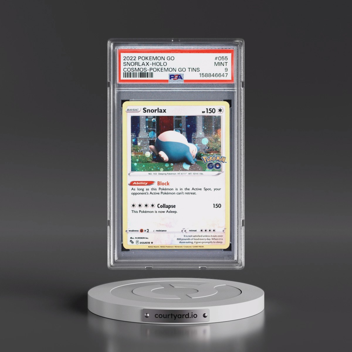 2022 Snorlax - Pokémon Pokémon Go PSA 9 MINT
